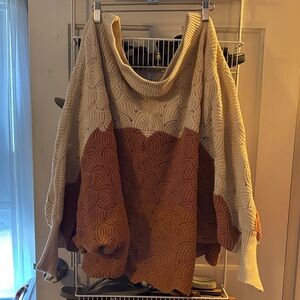 Tri-Tone Beige and Brown Women Sweater
